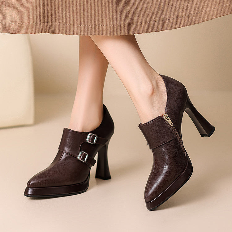 Nyrix Genuine Leather Heels