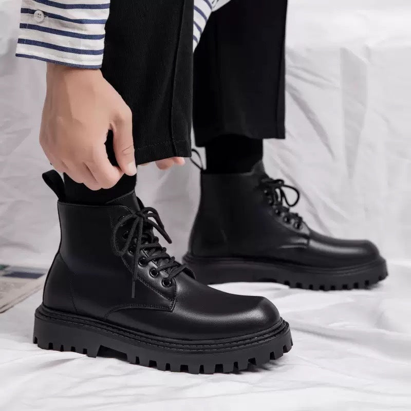 Women's Lace-Up Platform Boots with Chunky Sole