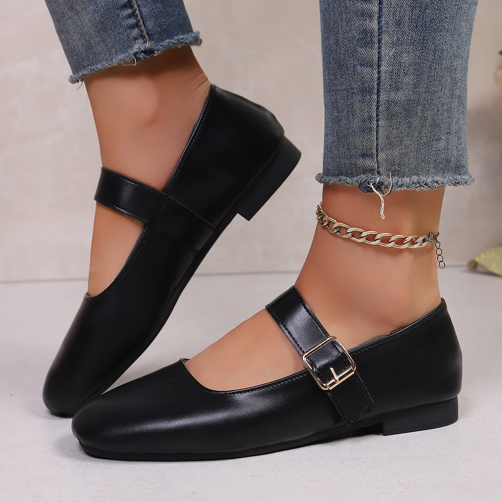 Women's Mary Jane Shoes with Adjustable Strap Buckle