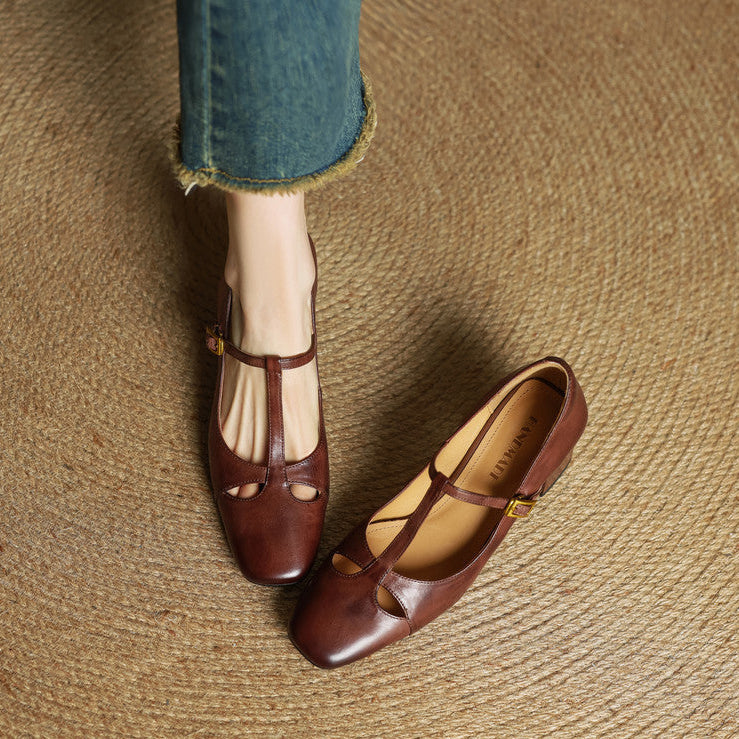 Elora Genuine Leather Heels