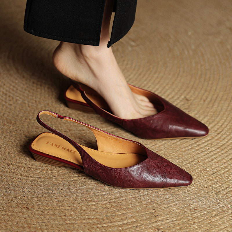 Amelie Genuine Leather Slingbacks