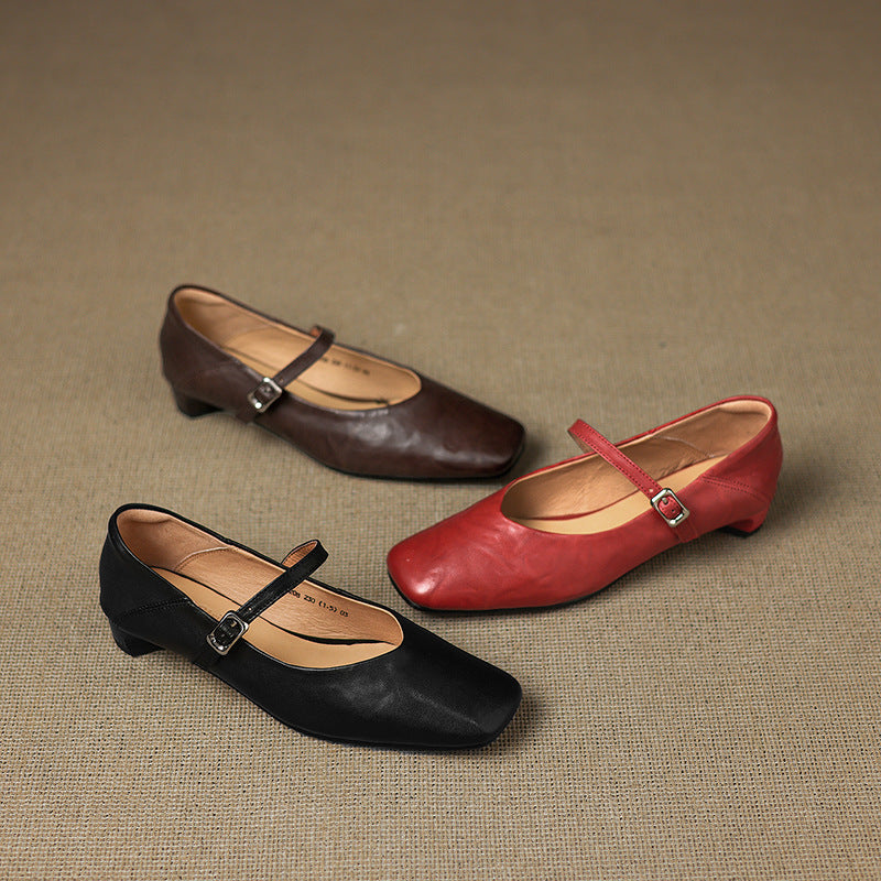 Ayra Genuine Leather Flats