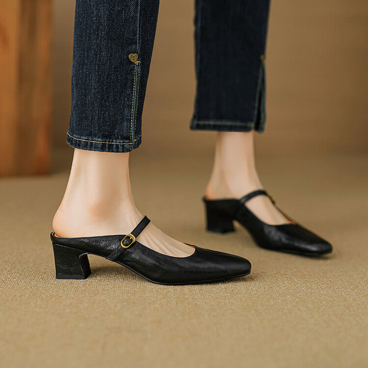 Vian Genuine Leather Mules
