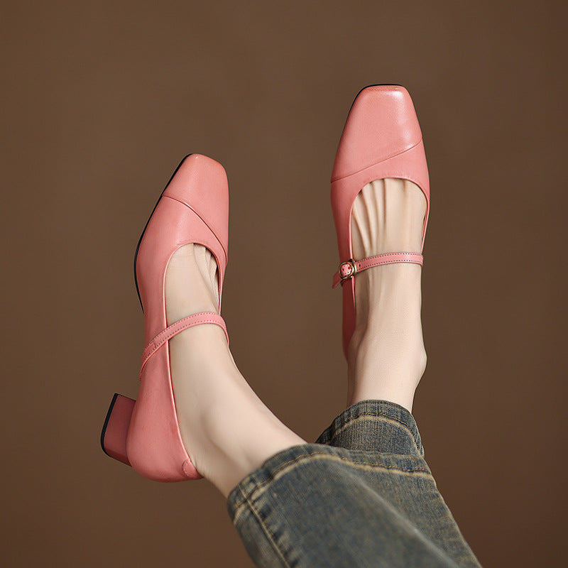 Clarette Genuine Leather Heels