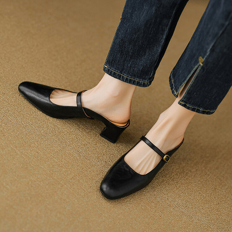 Vian Genuine Leather Mules