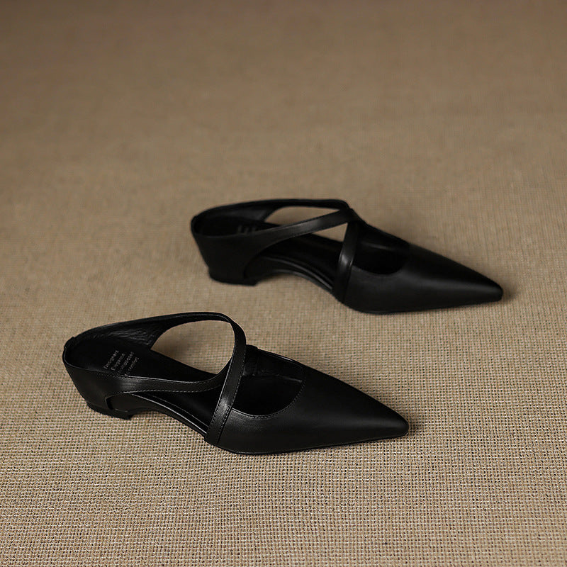 Scarlet Genuine Leather Mules