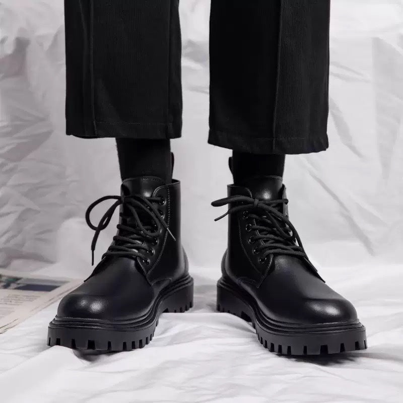 Women's Lace-Up Platform Boots with Chunky Sole