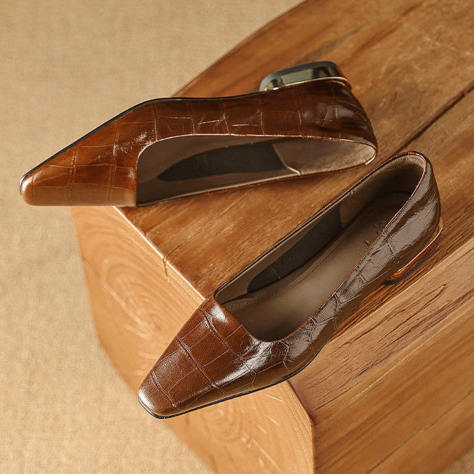 Celene Genuine Leather Heels