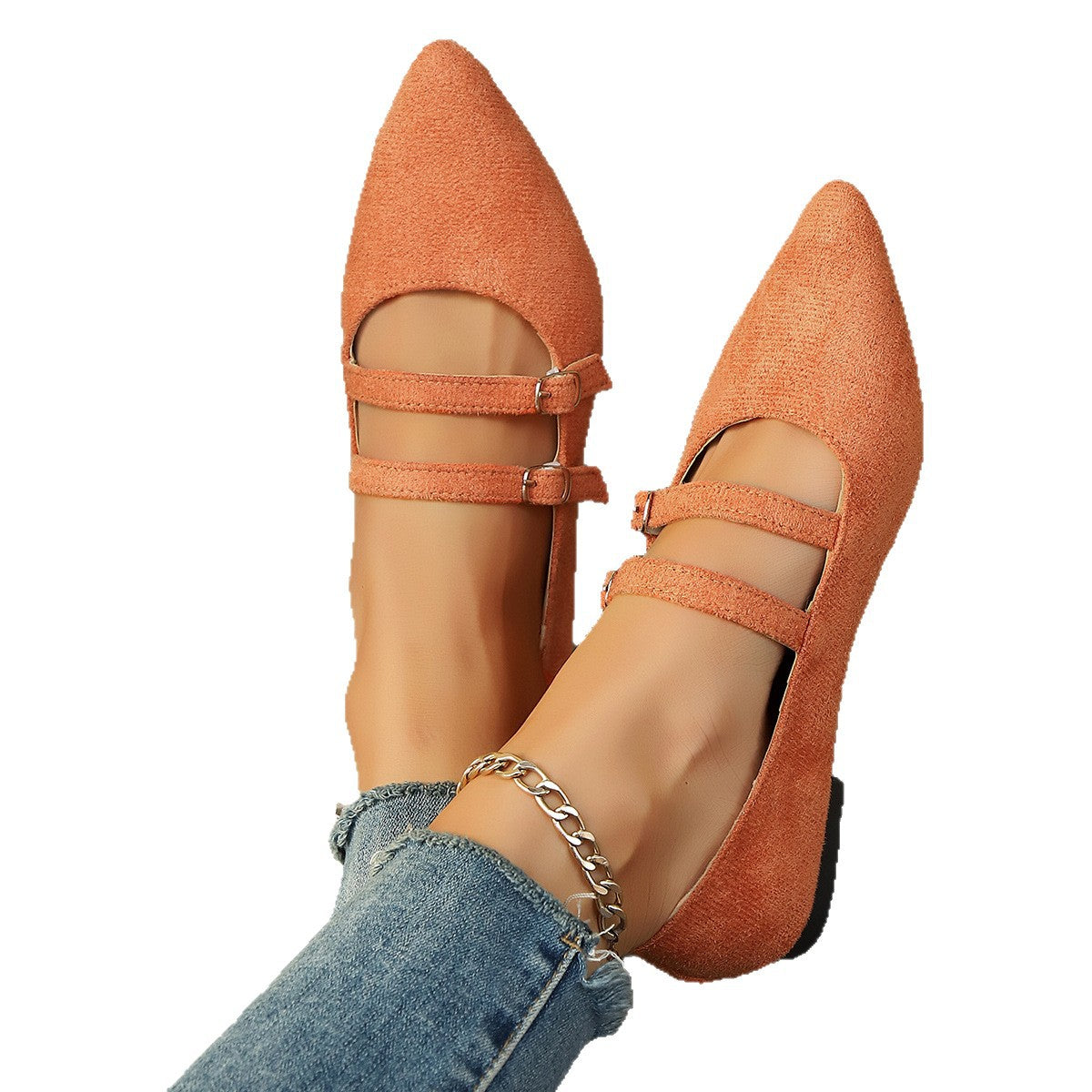 Women's Leopard Print Mary Jane Flats Double Buckle