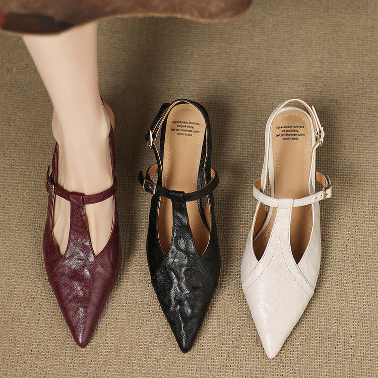 Noir Genuine Leather Heels