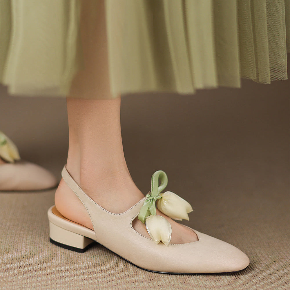 Tulip Genuine Leather Slingbacks