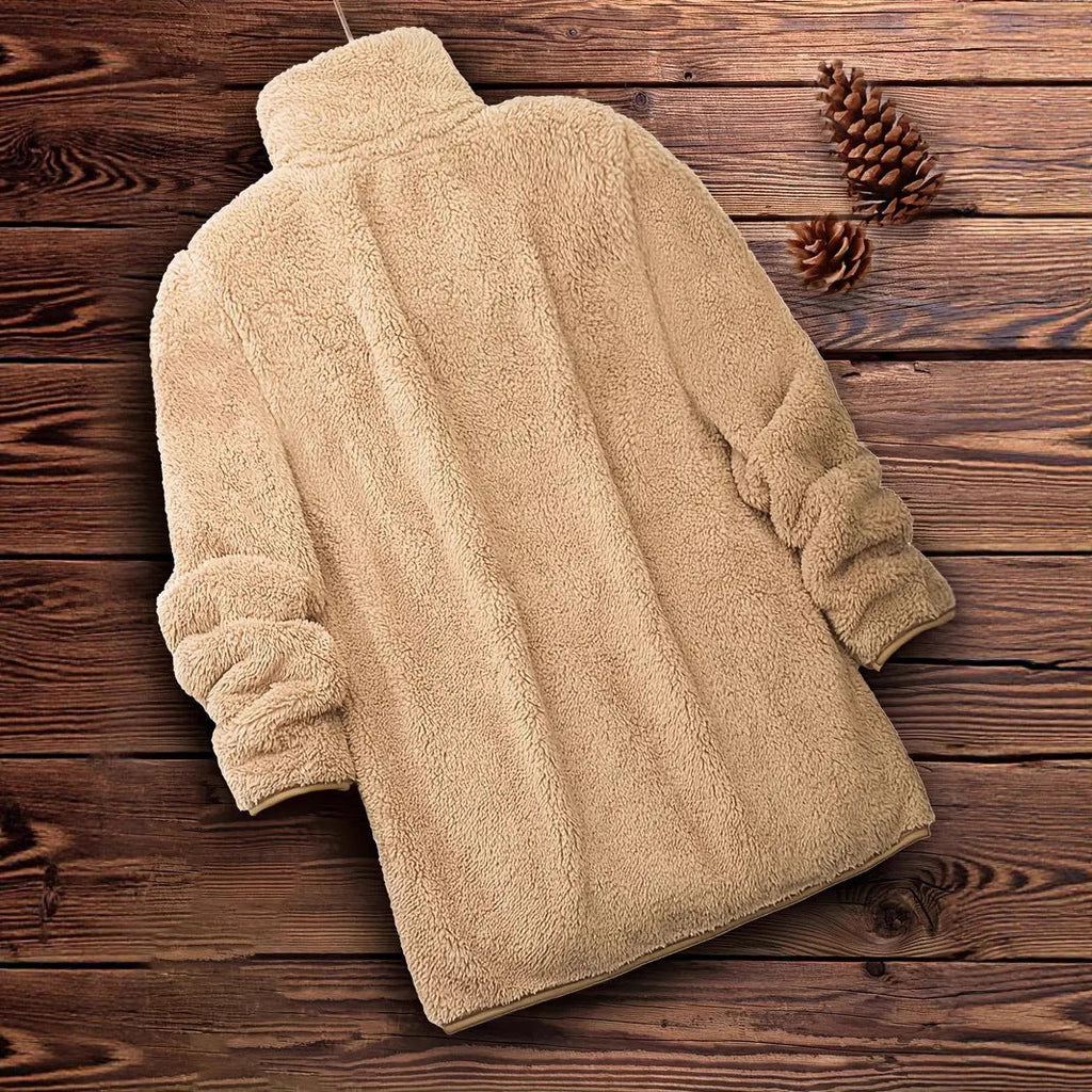 Women's Teddy Half-Zip Pullover with High Collar