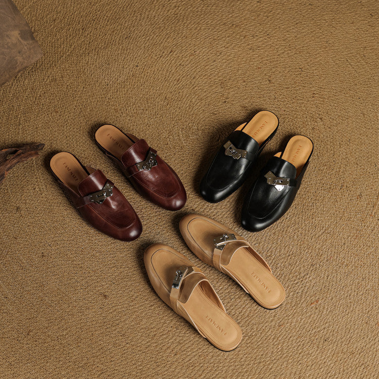 Carla Genuine Leather Mules