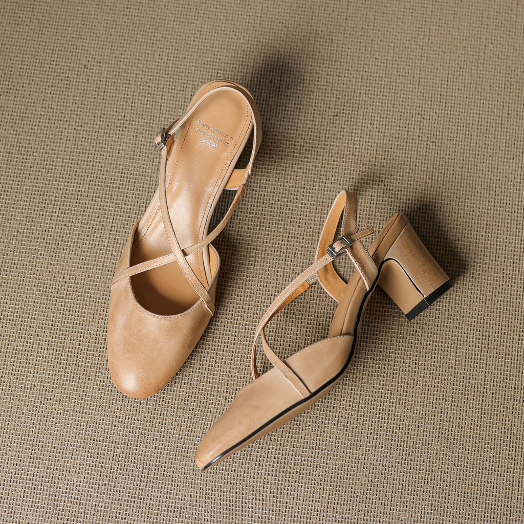 Blenza Genuine Leather Slingbacks