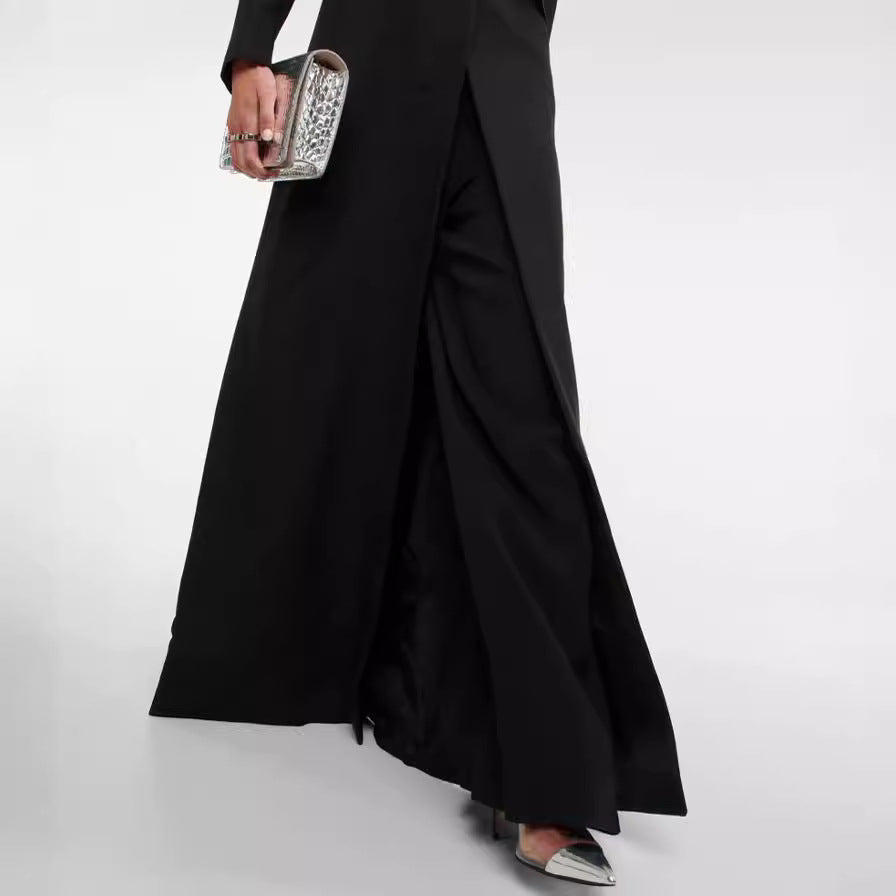 Women's Single-Button Trench Coat with Lapel Collar