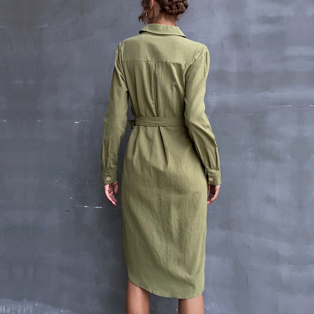 Caroline Cotton Button Shirt Dress