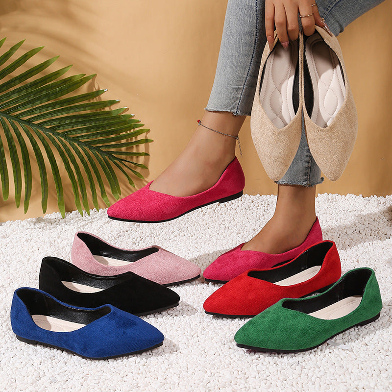 Women's Pointed Toe Ballet Flats Slip-On Comfortable