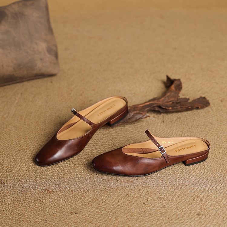 Merisa Genuine Leather Mules