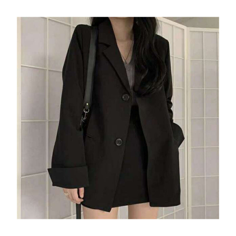 Women's Two-Button Oversized Blazer with Notch Lapel