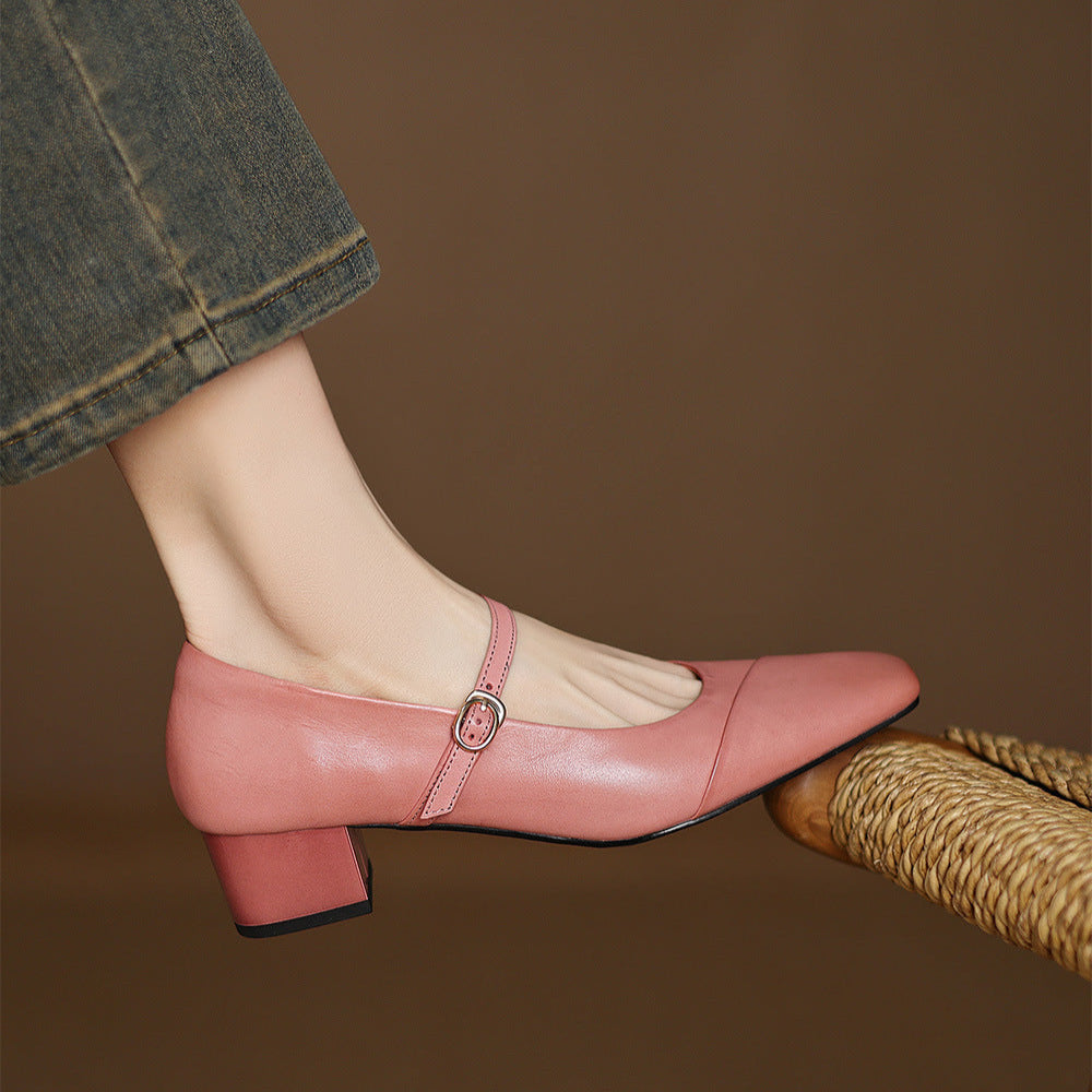 Clarette Genuine Leather Heels