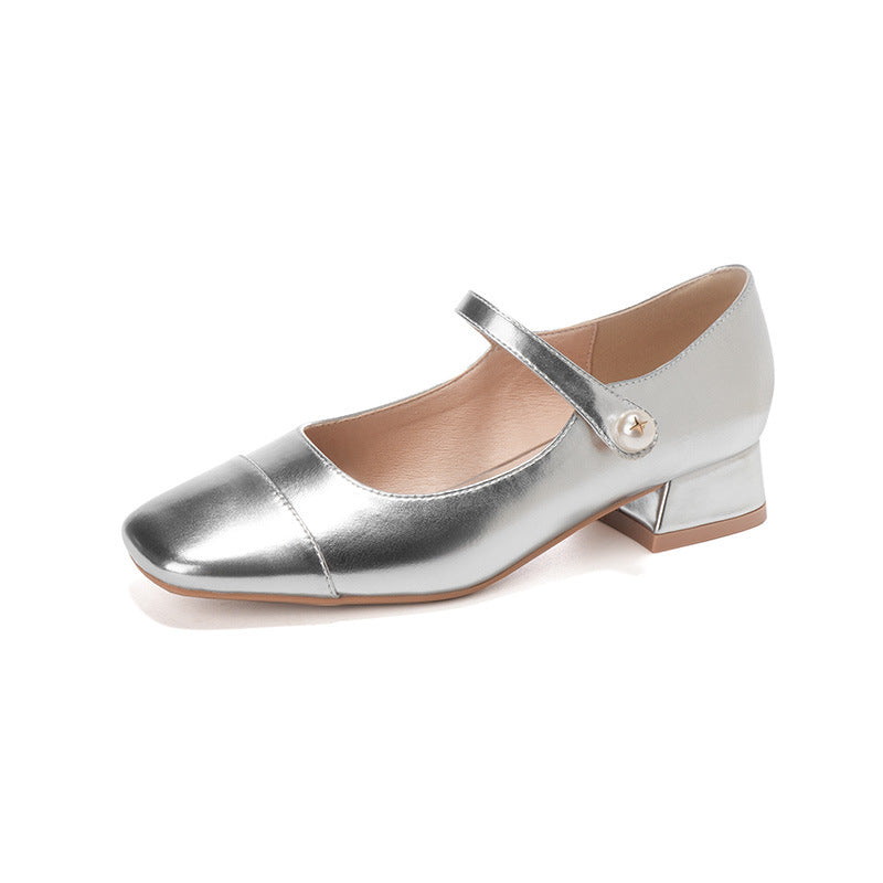 Women's Mary Jane Block Heel Shoes with Ankle Strap