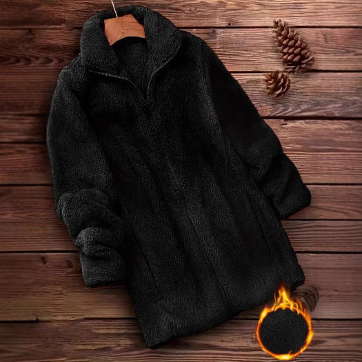 Women's Teddy Half-Zip Pullover with High Collar