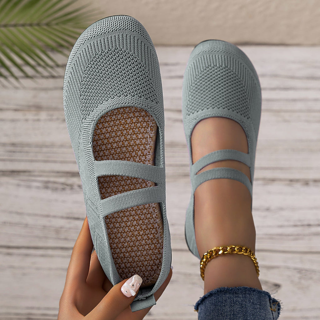 Women's Mary Jane Flats Slip-On with Dual Straps