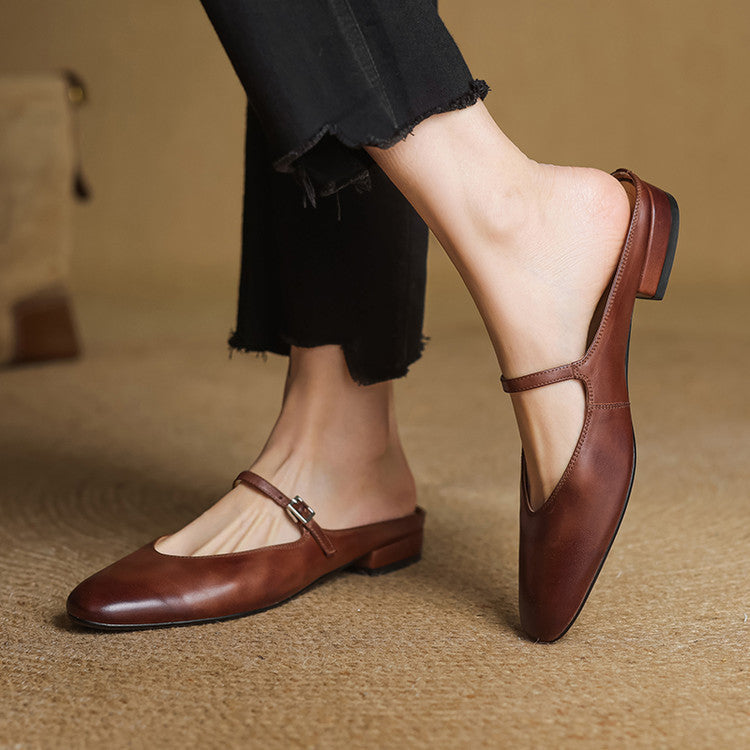 Merisa Genuine Leather Mules