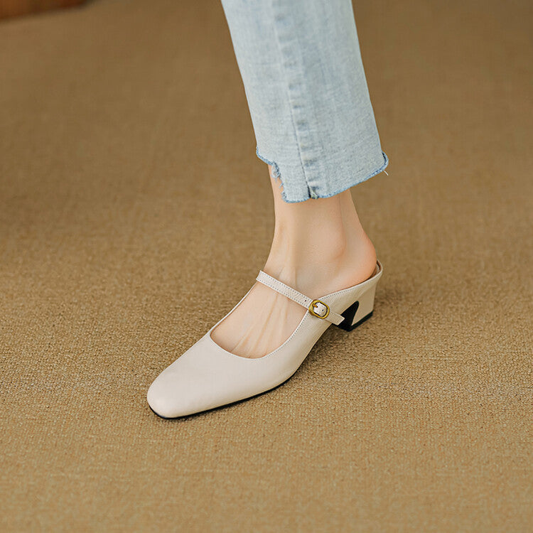Vian Genuine Leather Mules
