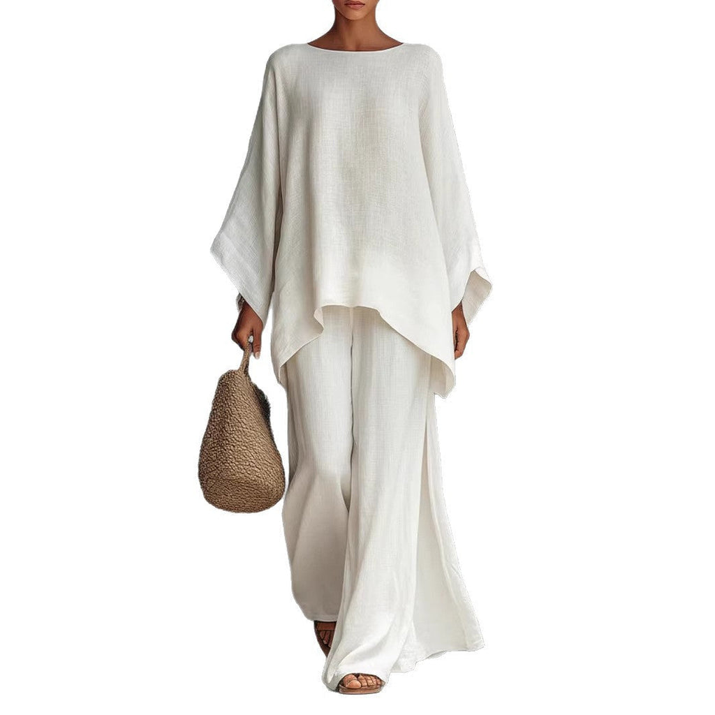 Women's Oversized Tunic Top Wide-Leg Pants Lounge Set