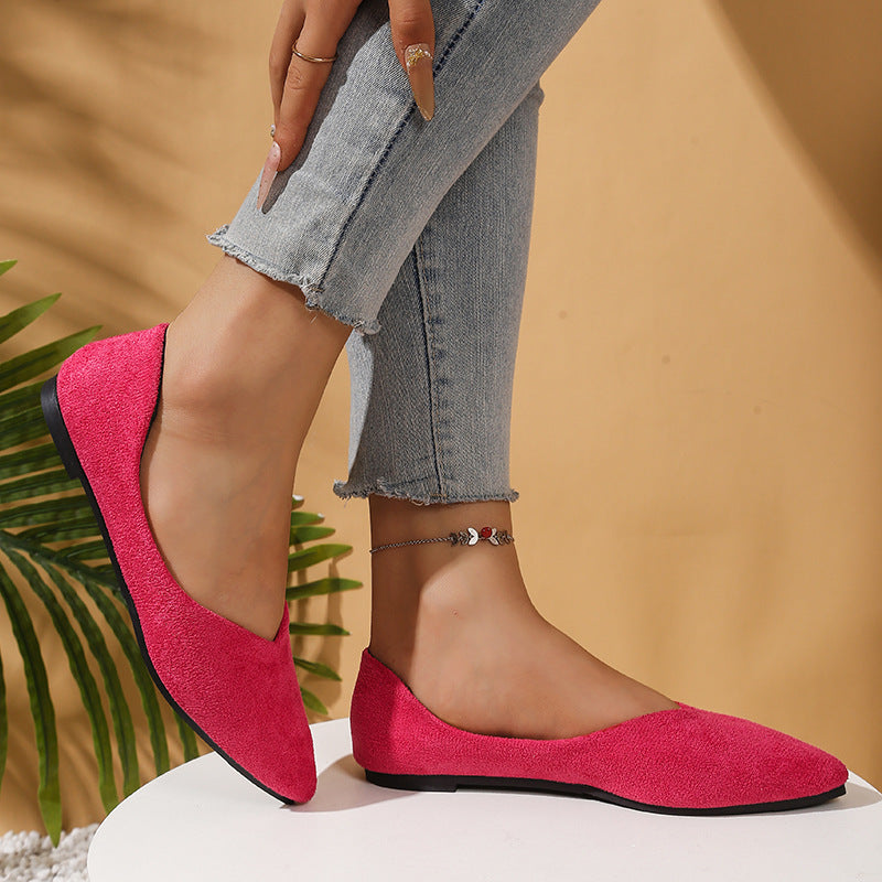 Women's Pointed Toe Ballet Flats Slip-On Comfortable