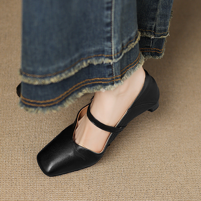 Ayra Genuine Leather Flats