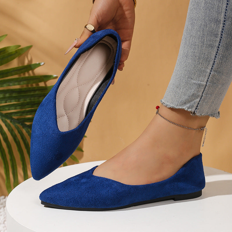 Women's Pointed Toe Ballet Flats Slip-On Comfortable