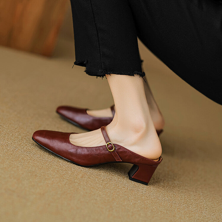Vian Genuine Leather Mules