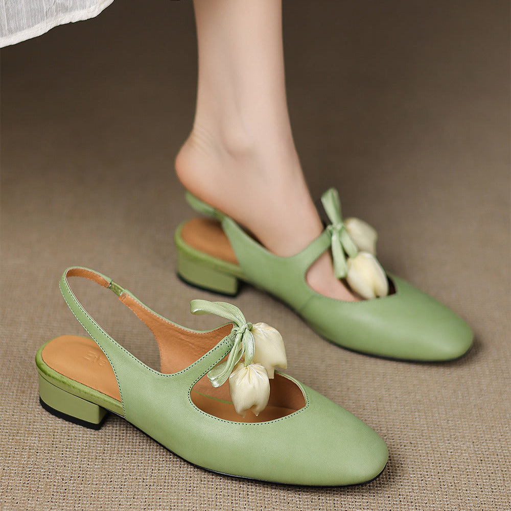 Tulip Genuine Leather Slingbacks