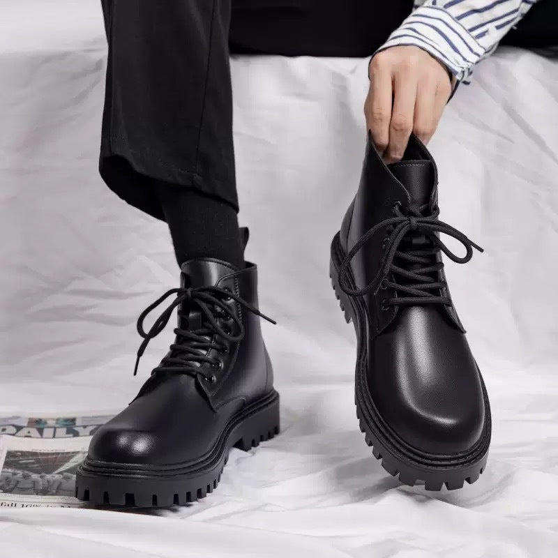 Women's Lace-Up Platform Boots with Chunky Sole