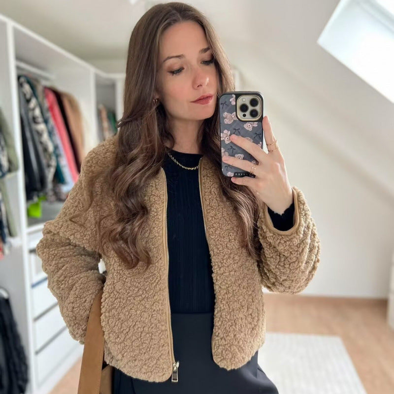 Women's Zip-Front Fleece Jacket with Side Pockets