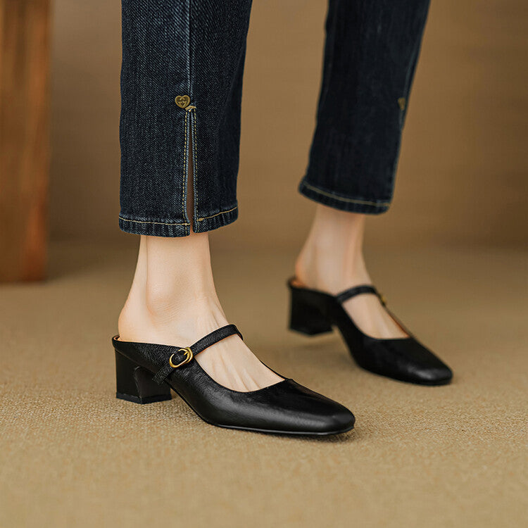 Vian Genuine Leather Mules