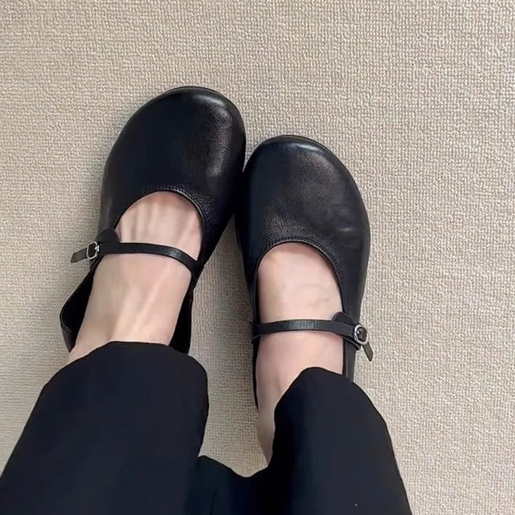 Women's Mary Jane Flats with Adjustable Strap