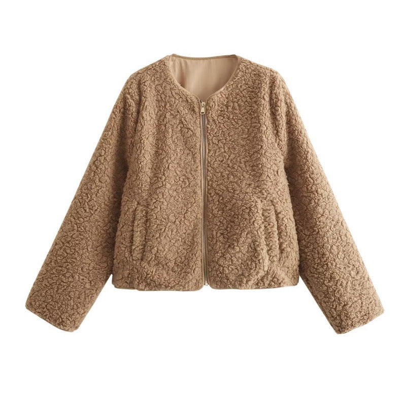 Women's Zip-Front Fleece Jacket with Side Pockets