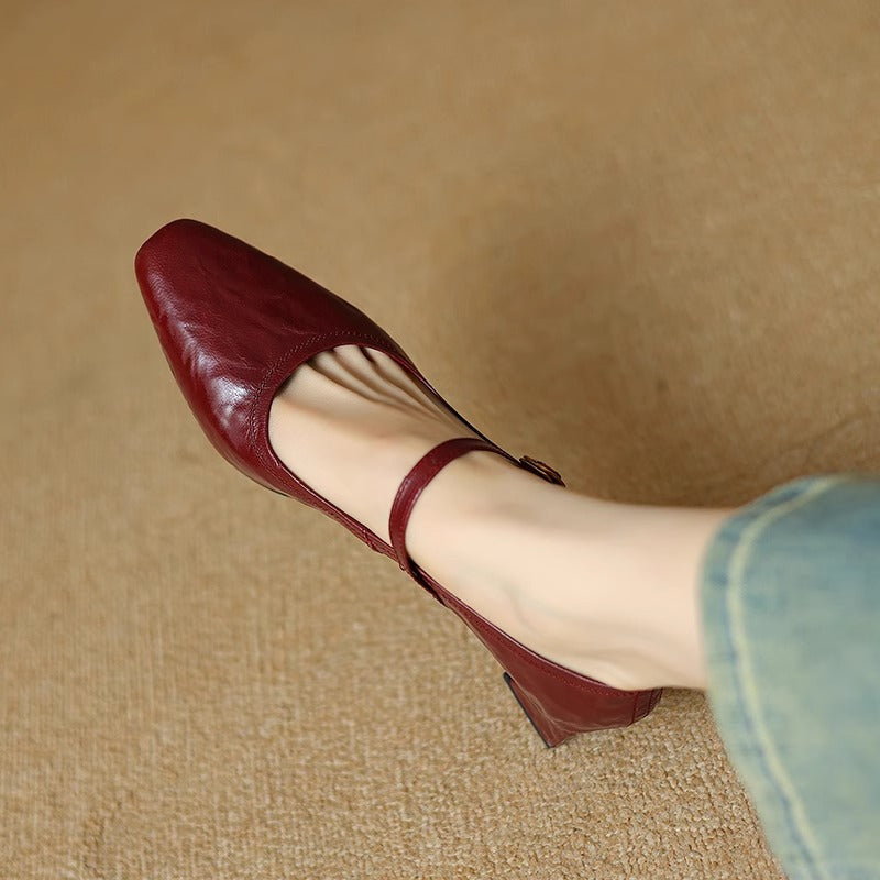 Remina Genuine Leather Heels