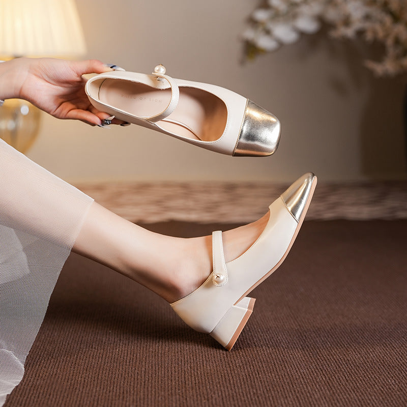 Women's Mary Jane Block Heel Shoes with Ankle Strap