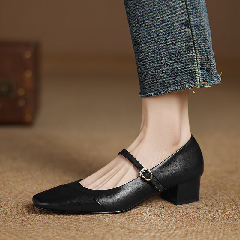 Clarette Genuine Leather Heels