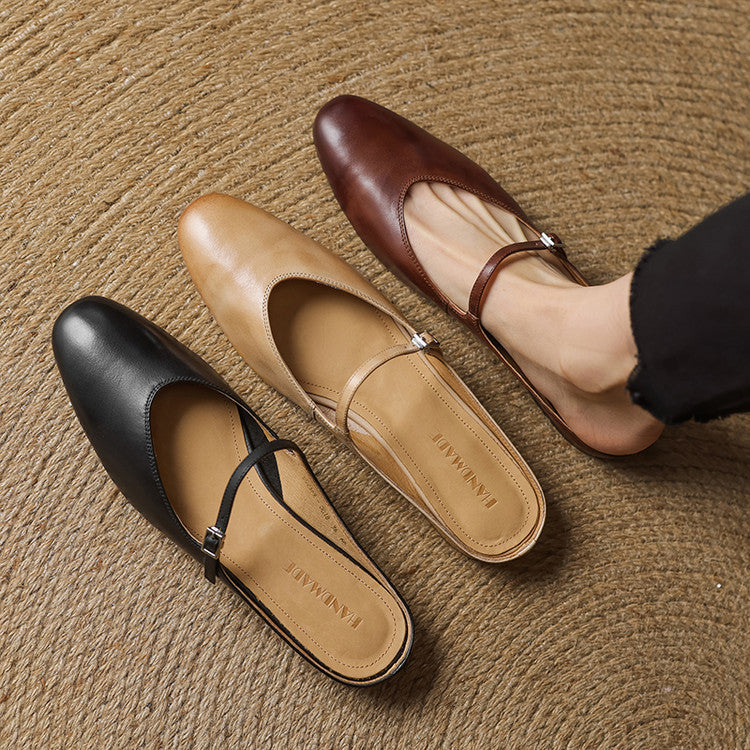 Merisa Genuine Leather Mules