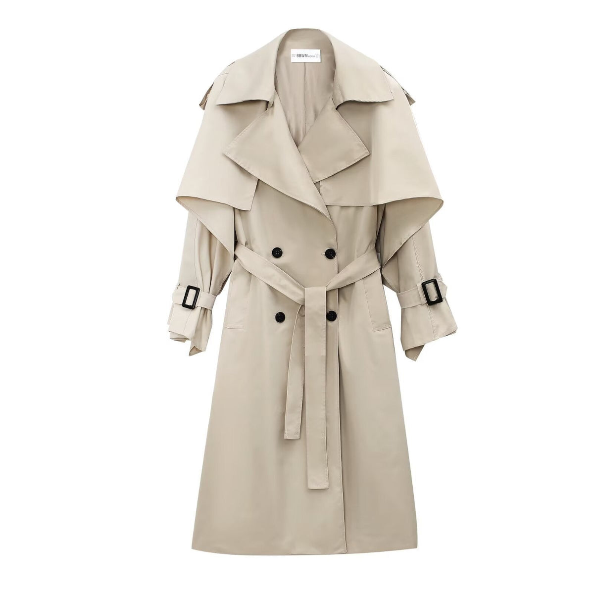 Women's Oversized Trench Coat with Wide Lapels