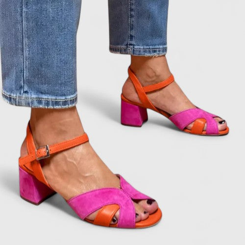 Women's Block Heel Sandals with Ankle Strap