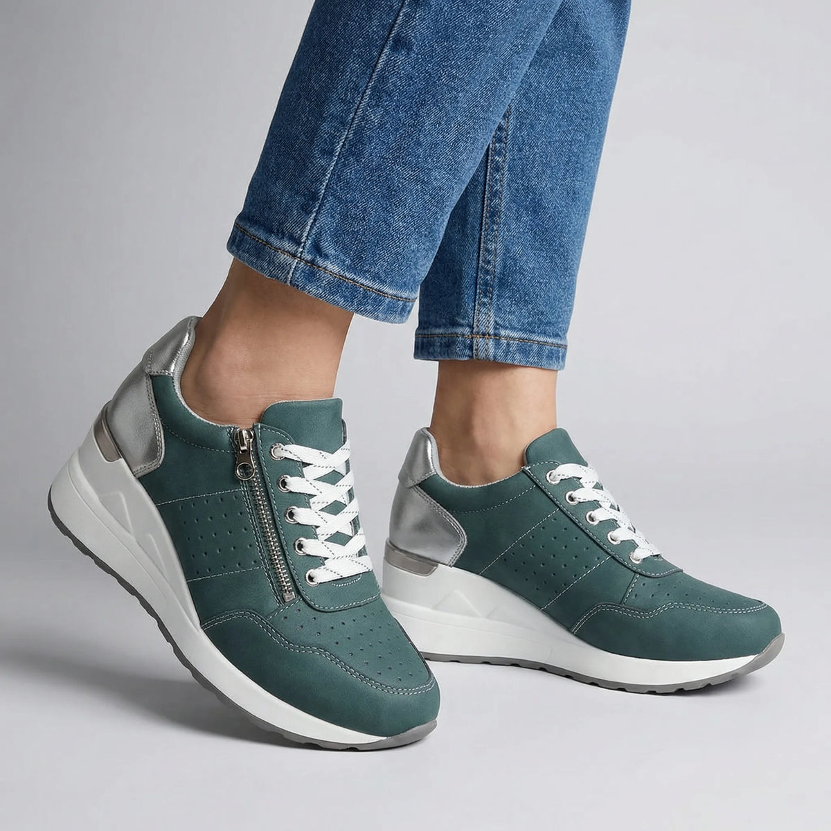 Women's Orthopedic Walking Sneakers Side Zipper