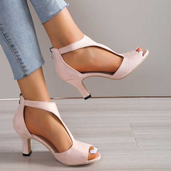Women's Orthopedic Heeled Sandals with Open Toe Design