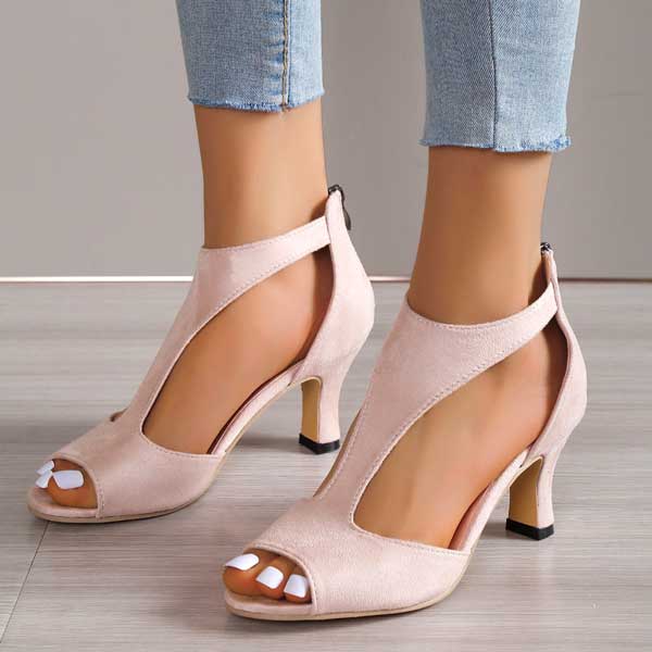 Women's Orthopedic Heeled Sandals with Open Toe Design