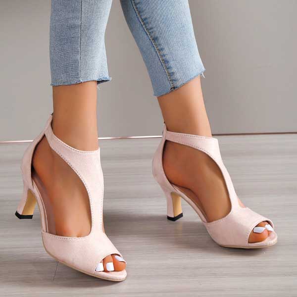 Women's Orthopedic Heeled Sandals with Open Toe Design